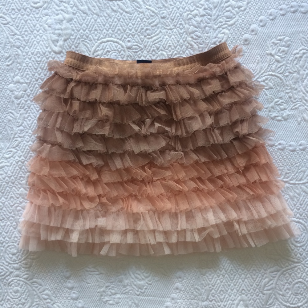 Gap Tan+Blush Ombre Ruffle Skirt